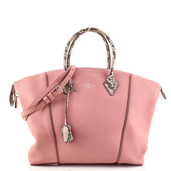 Louis Vuitton Soft Lockit Handbag Leather with Python MM