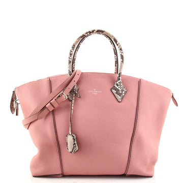 Louis Vuitton Soft Lockit Handbag Leather with Python MM