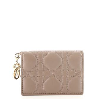 Christian Dior Lady Dior Flap Card Case Cannage Quilt Lambskin