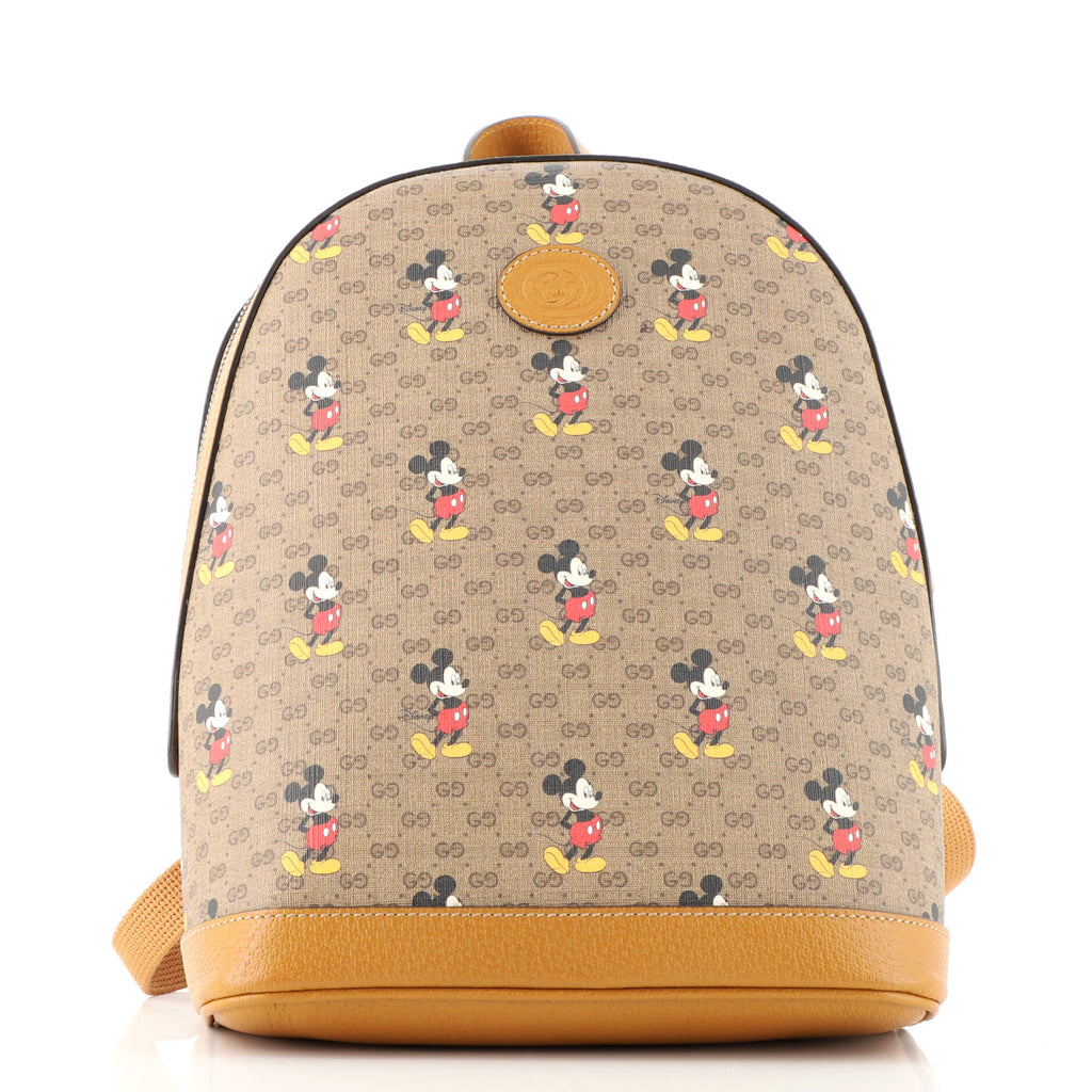 Gucci Disney Mickey Mouse Backpack Printed Mini GG Coated Canvas Small Brown 1621021