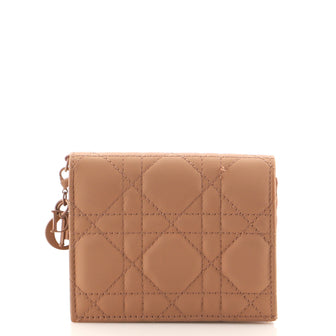 Christian Dior Lady Dior French Wallet Cannage Quilt Leather Compact