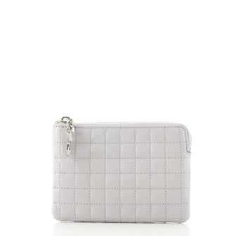 Celine C Charm Zip Around Wallet Quilted Leather Compact
