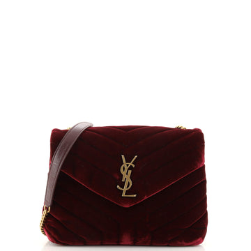 Saint Laurent LouLou Shoulder Bag Matelasse Chevron Velvet Small