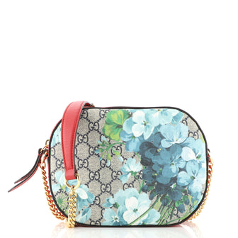 Gucci Chain Crossbody Bag Blooms Print GG Coated Canvas Mini