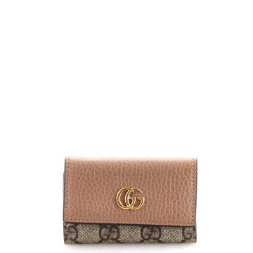 Gucci GG Marmont 6 Key Holder GG Coated Canvas and Leather