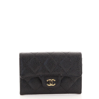 Chanel Classic Flap Card Case Quilted Caviar