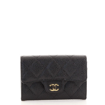 Chanel Classic Flap Card Case Quilted Caviar