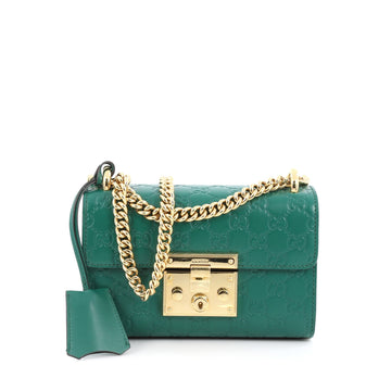 Gucci Padlock Shoulder Bag Guccissima Leather Small green