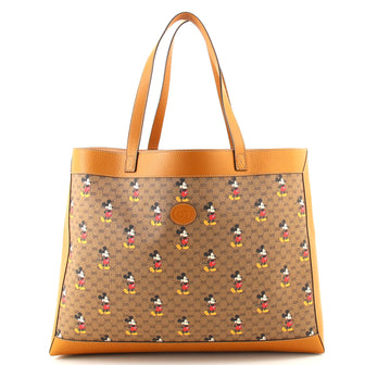 Gucci Disney Mickey Mouse Soft Open Tote (Outlet) Mini GG Coated Canvas Medium