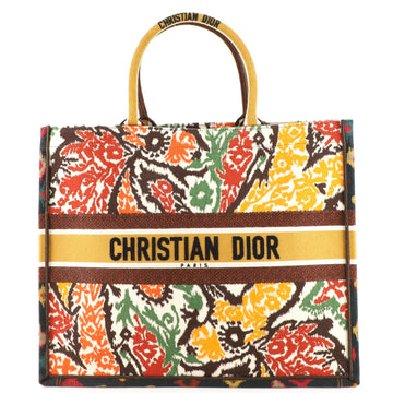 Christian Dior Book Tote Embroidered Canvas Large