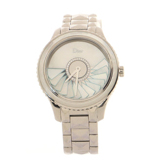 Christian Dior VIII Grand Bal Plisse Soleil Automatic Watch Stainless Steel with Diamonds and Mother of Pearl 36