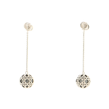 Christian Dior Secret Cannage Mise En Dior Tribales Dangle Earrings Metal and Faux Pearl