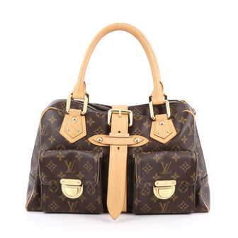 Louis Vuitton Manhattan Handbag Monogram Canvas GM brown