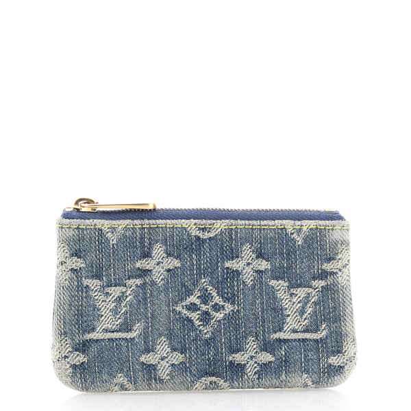 Louis Vuitton Key Pouch Monogram Blue in Denim with Gold-tone - US