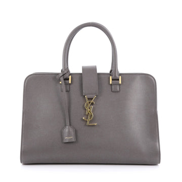 Saint Laurent Monogram Cabas Leather Medium gray