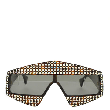 Gucci Hollywood Forever Shield Sunglasses Crystal Embellished Acetate