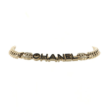 Chanel Logo CC Plate Choker Necklace Metal with Enamel