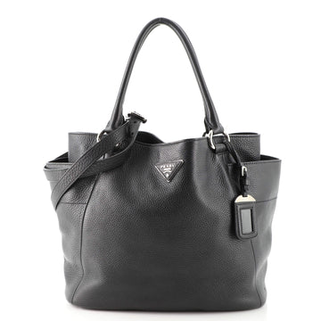 Prada Side Pocket Convertible Tote Vitello Daino Large