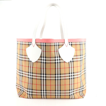 Burberry Reversible Giant Tote Vintage Check Canvas Large