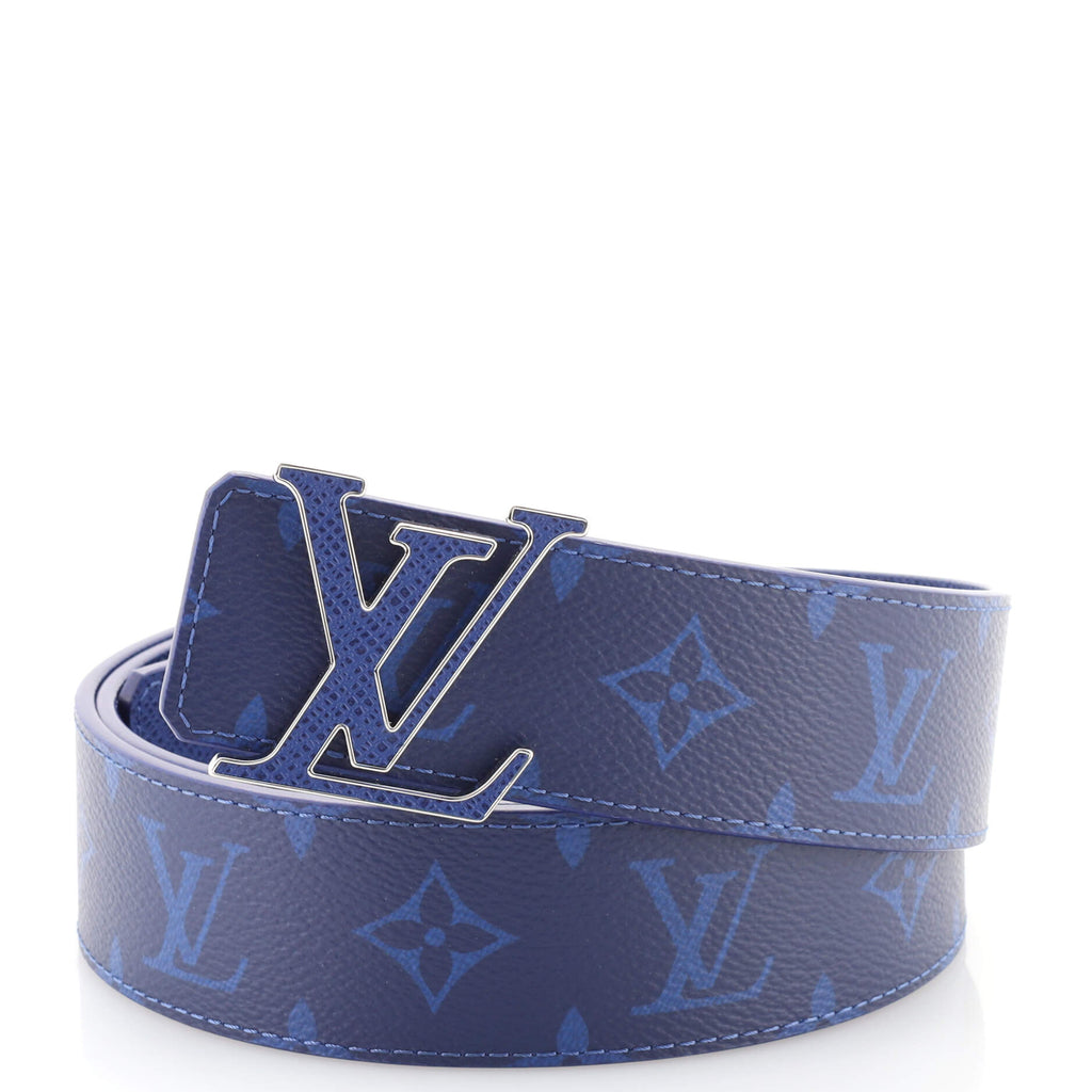 Louis Vuitton, Accessories, Louis Vuitton Lv Initiales Reversible Belt  Monogram Taigarama Wide 85 Blue