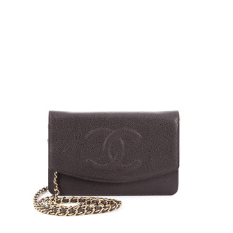 Chanel Timeless Wallet on Chain Caviar brown