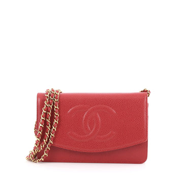 Chanel Timeless Wallet on Chain Caviar red