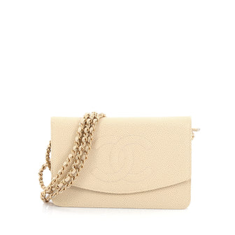 Chanel Timeless Wallet on Chain Caviar white