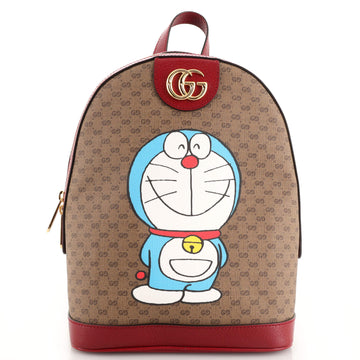 Gucci Doraemon Zip Backpack Printed Mini GG Coated Canvas