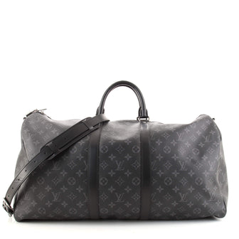 Louis Vuitton Keepall Bandouliere Bag Monogram Eclipse Canvas 55
