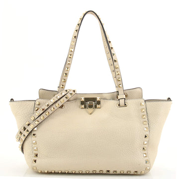 Valentino Rockstud Tote Pebbled Leather Small