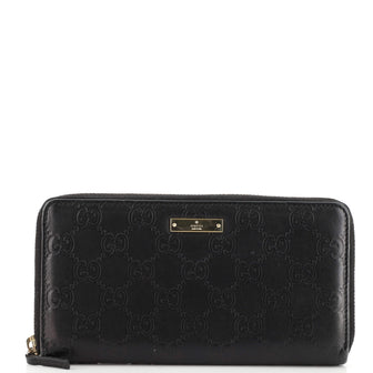 Gucci Signature Zip Around Wallet Guccissima Leather