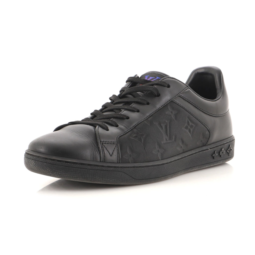 Luxembourg leather low trainers Louis Vuitton Black size 6 US in Leather -  32093761