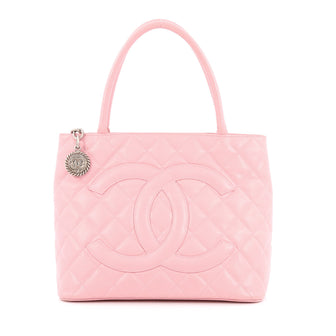 Chanel Medallion Tote Quilted Caviar Pink