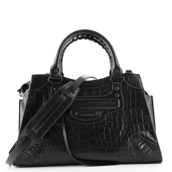 Balenciaga Neo Classic City Bag Crocodile Embossed Leather Small