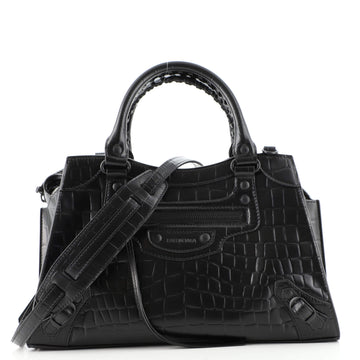 Balenciaga Neo Classic City Bag Crocodile Embossed Leather Small