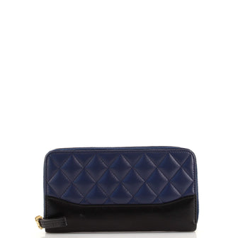 Chanel Gabrielle Zip Around Wallet Quilted Aged Calfskin Long