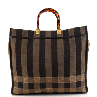 Fendi Sunshine Shopper Tote Pequin Canvas Large