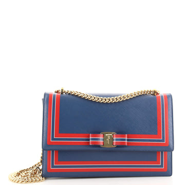 Salvatore Ferragamo Ginny Crossbody Bag Printed Saffiano Leather Medium