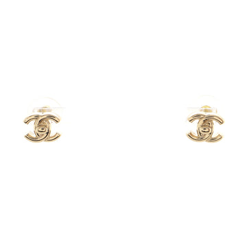 Chanel CC Turnlock Stud Earrings Metal