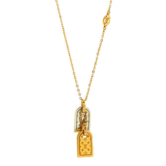 Louis Vuitton Nanogram Name Tag Pendant Necklace Metal