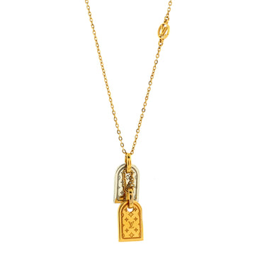 Louis Vuitton Nanogram Name Tag Pendant Necklace Metal