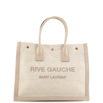 Saint Laurent Rive Gauche Shopper Tote Canvas Small
