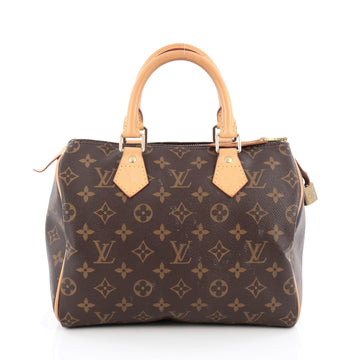 Louis Vuitton Speedy Handbag Monogram Canvas 25 Brown