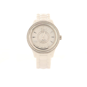 Christian Dior VIII Automatic Watch Ceramic and Stainless Steel with Diamond Bezel, Mother of Pearl and Diamonds 38