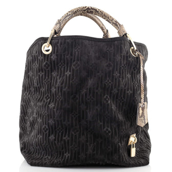 Louis Vuitton Whisper Bag Monogram Suede and Python GM