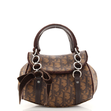 Christian Dior Vintage Trotter Romantique Flap Bag Diorissimo Coated Canvas Mini
