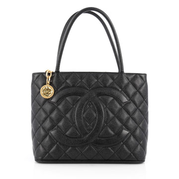 Chanel Medallion Tote Quilted Caviar Black