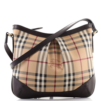 Burberry Hartham Crossbody Bag Haymarket Coated Canvas Medium