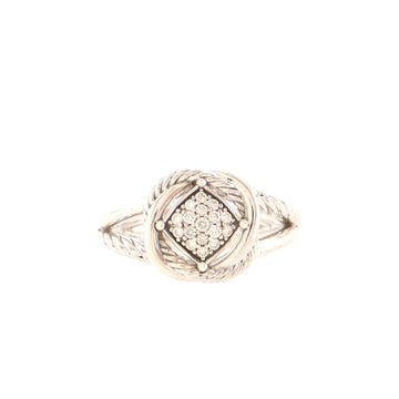 David Yurman Infinity Ring Sterling Silver with Diamonds 13mm