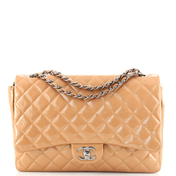 Chanel Classic Double Flap Bag Quilted Patent Maxi